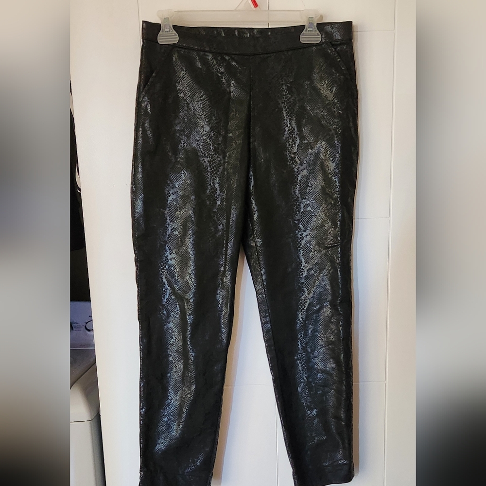Black Snakeskin Pattern Pants